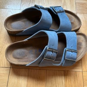 Dusty Blue  Arizona Oiled leather Birkenstocks